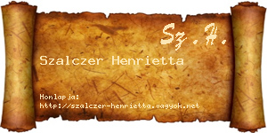 Szalczer Henrietta névjegykártya