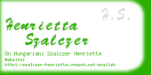 henrietta szalczer business card
